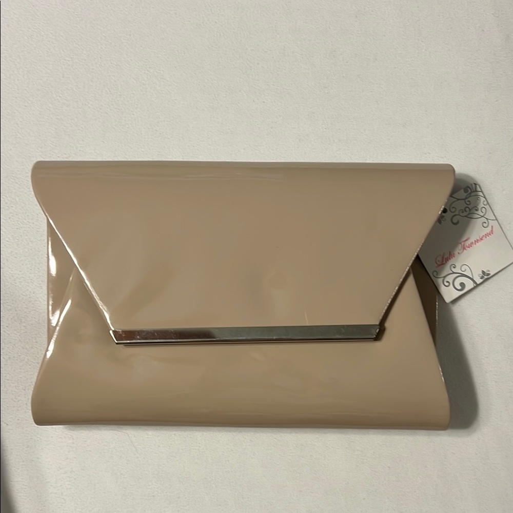 New Elegant Tan Clutch Bag Patent Leather
